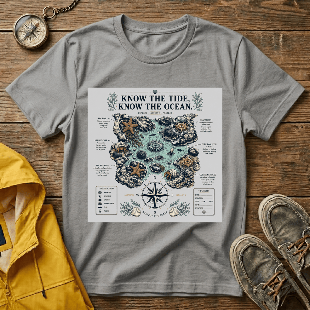 T-Shirt — "Know the Tide, Know the Ocean" Nautical Map Tee