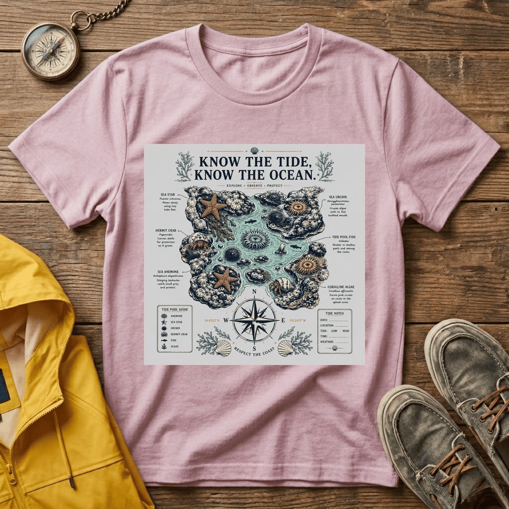 T-Shirt — "Know the Tide, Know the Ocean" Nautical Map Tee