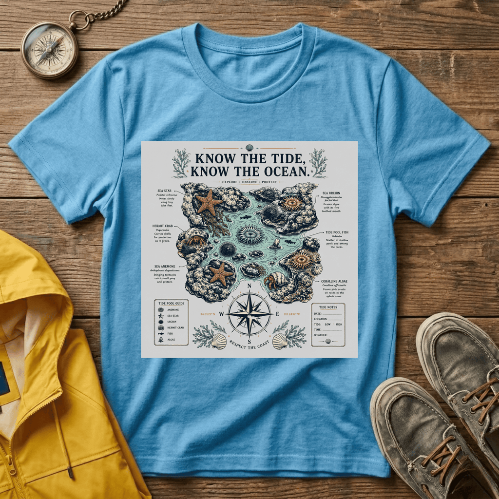T-Shirt — "Know the Tide, Know the Ocean" Nautical Map Tee