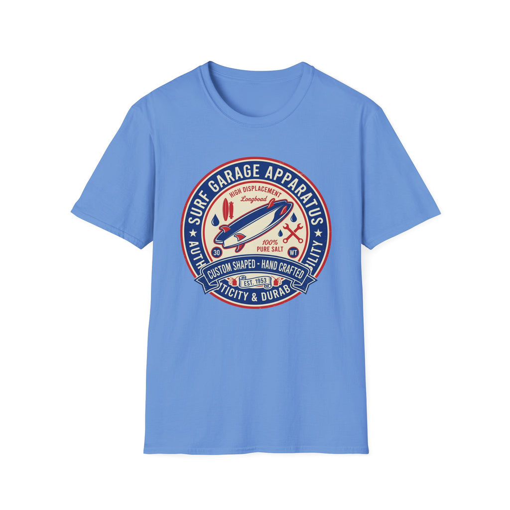 Garage Surf Apparel T-Shirt — Retro Surfboard Badge Design