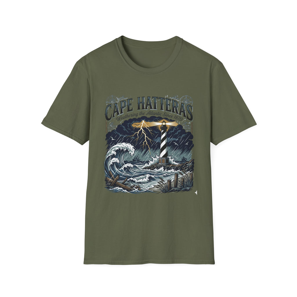 Cape Hatteras Lighthouse Storm T-Shirt — Weathering the Atlantic Since 1870