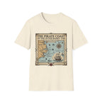 Pirate Coast Map T-Shirt — 'The Pirate Coast of the Outer Banks • 1718' Vintage Nautical Tee