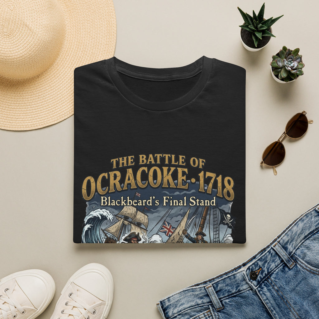 Ocracoke 1718 Battle T-Shirt — "The Battle of Ocracoke 1718: Blackbeard’s Final Stand" Pirate History Tee