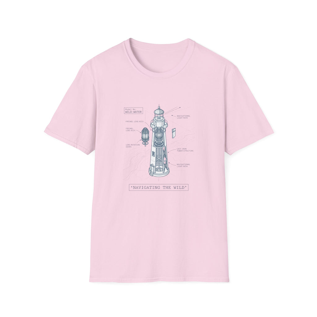 T-Shirt - Nautical Lighthouse Blueprint Tee (Sailor Coast Maritime Design)