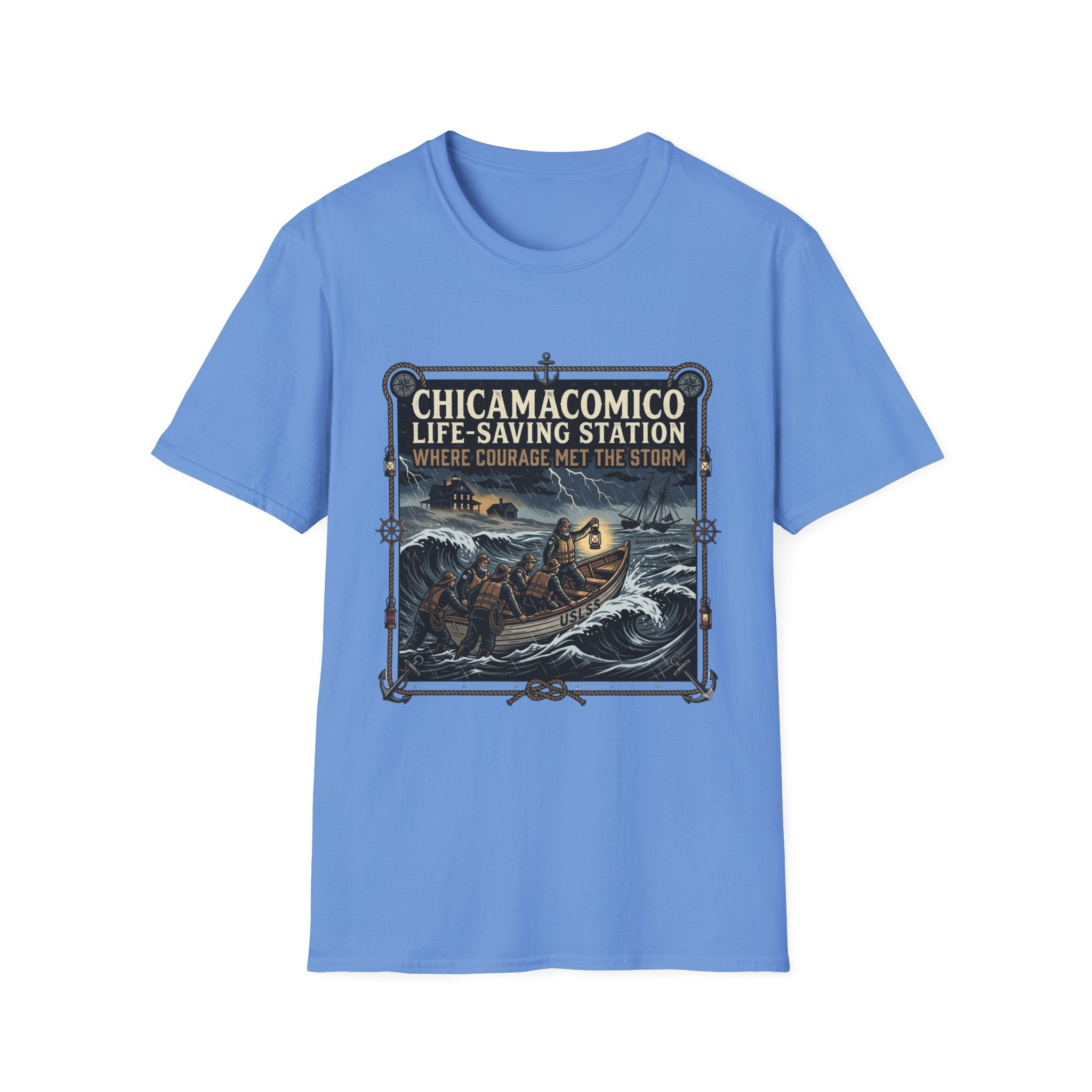 Chicamacomico Life‑Saving Station T-Shirt — 'Where Courage Met the Storm' Vintage Rescue Tee