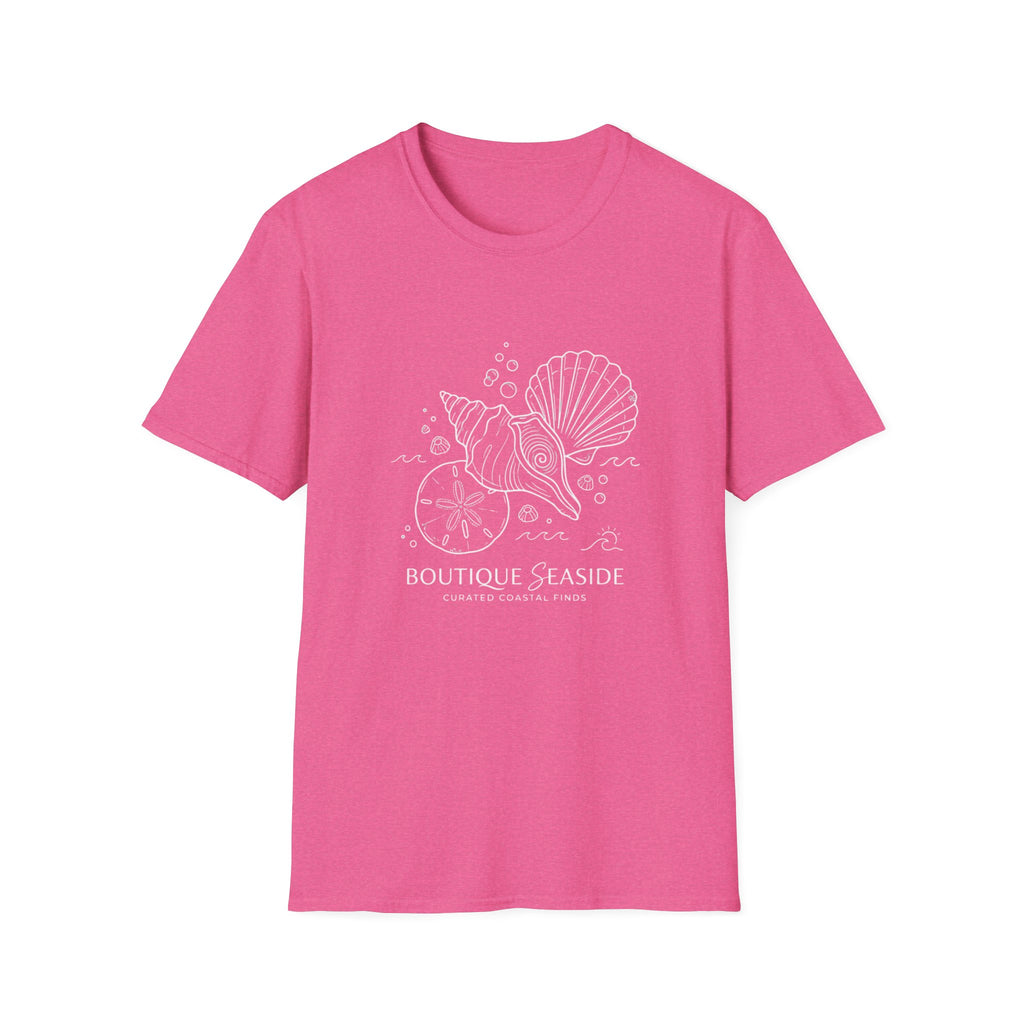 Seaside Boutique Shells T-Shirt – Minimal Coastal Graphic Tee