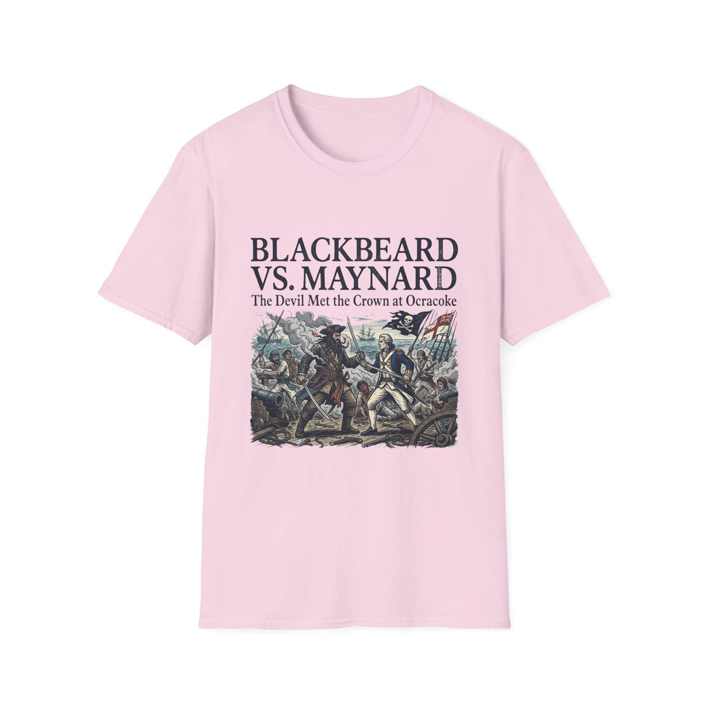 Blackbeard vs. Maynard T‑Shirt — "The Devil Met the Crown at Ocracoke" Historical Pirate Battle Tee