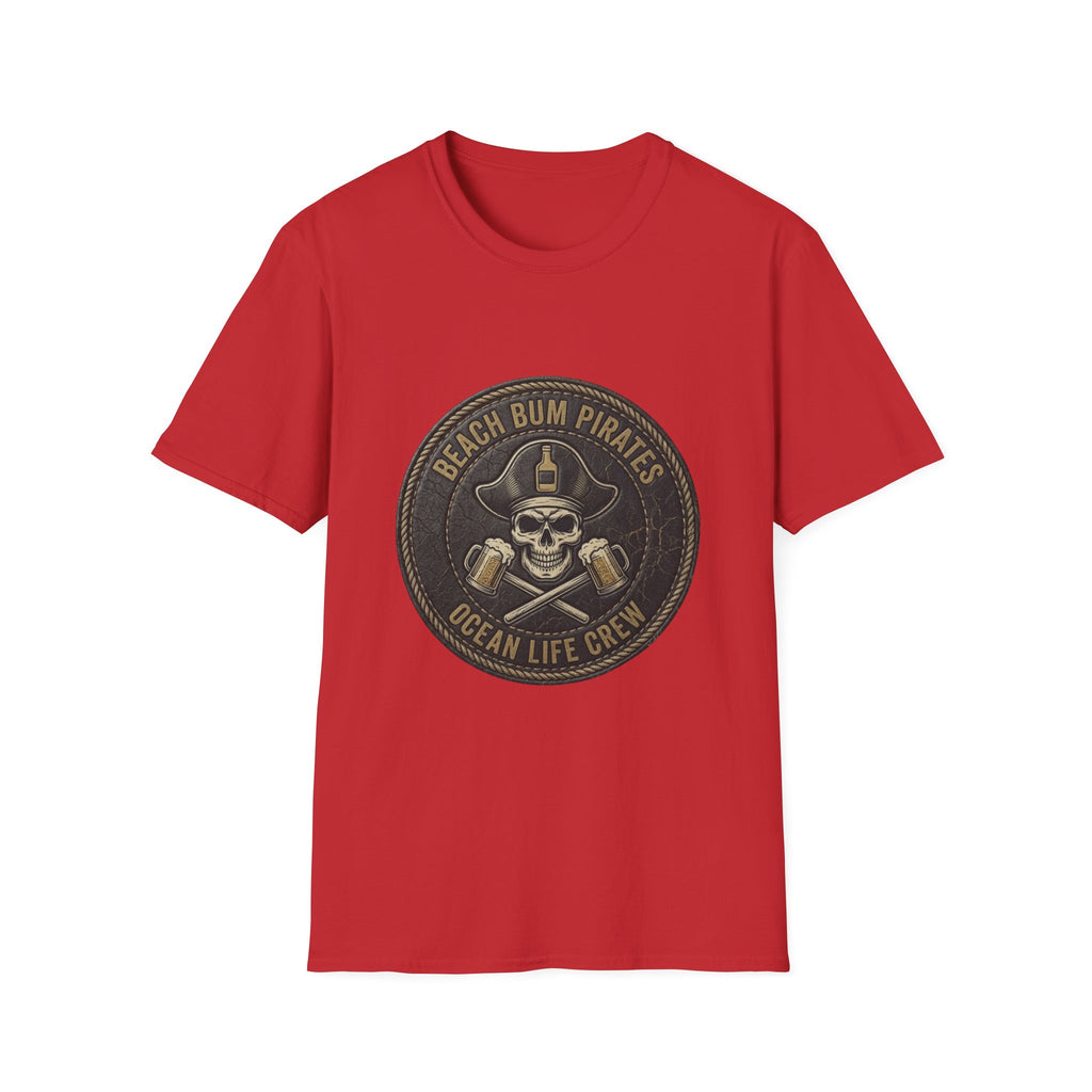 Beach Bum Pirates T-Shirt — Ocean Life Crew Skull Logo Tee