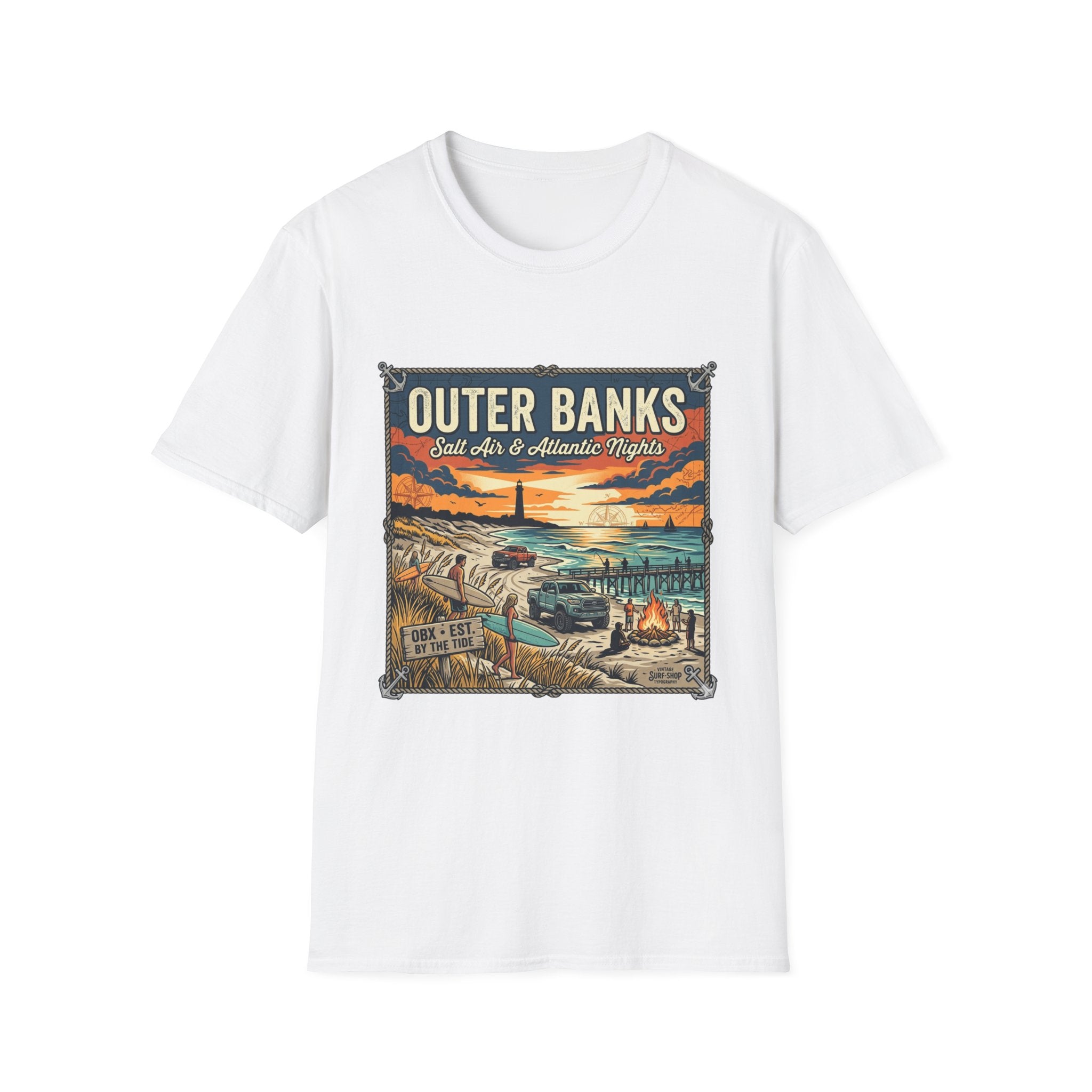 Outer Banks T-Shirt — 'Outer Banks: Salt Air & Atlantic Nights' Vintage Coastal Tee
