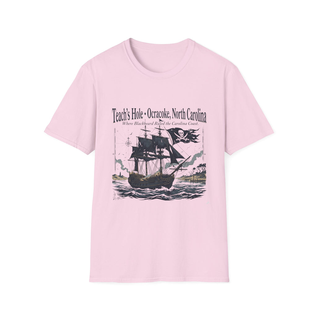 Teach's Hole Ocracoke, North Carolina T-Shirt — Blackbeard Pirate Ship Coastal Souvenir