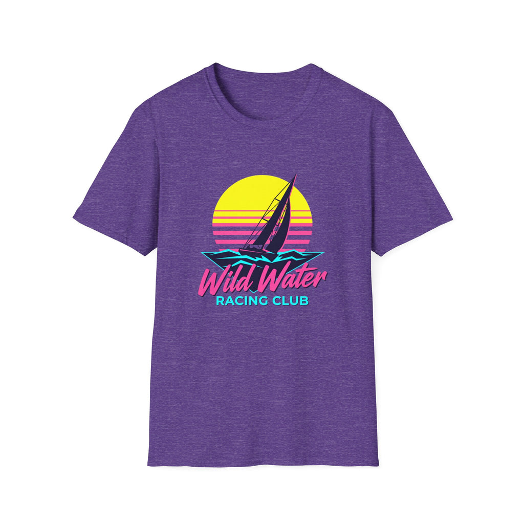 Sailboat Sunset T-Shirt — "Wild Water Racing Club" Retro Nautical Tee