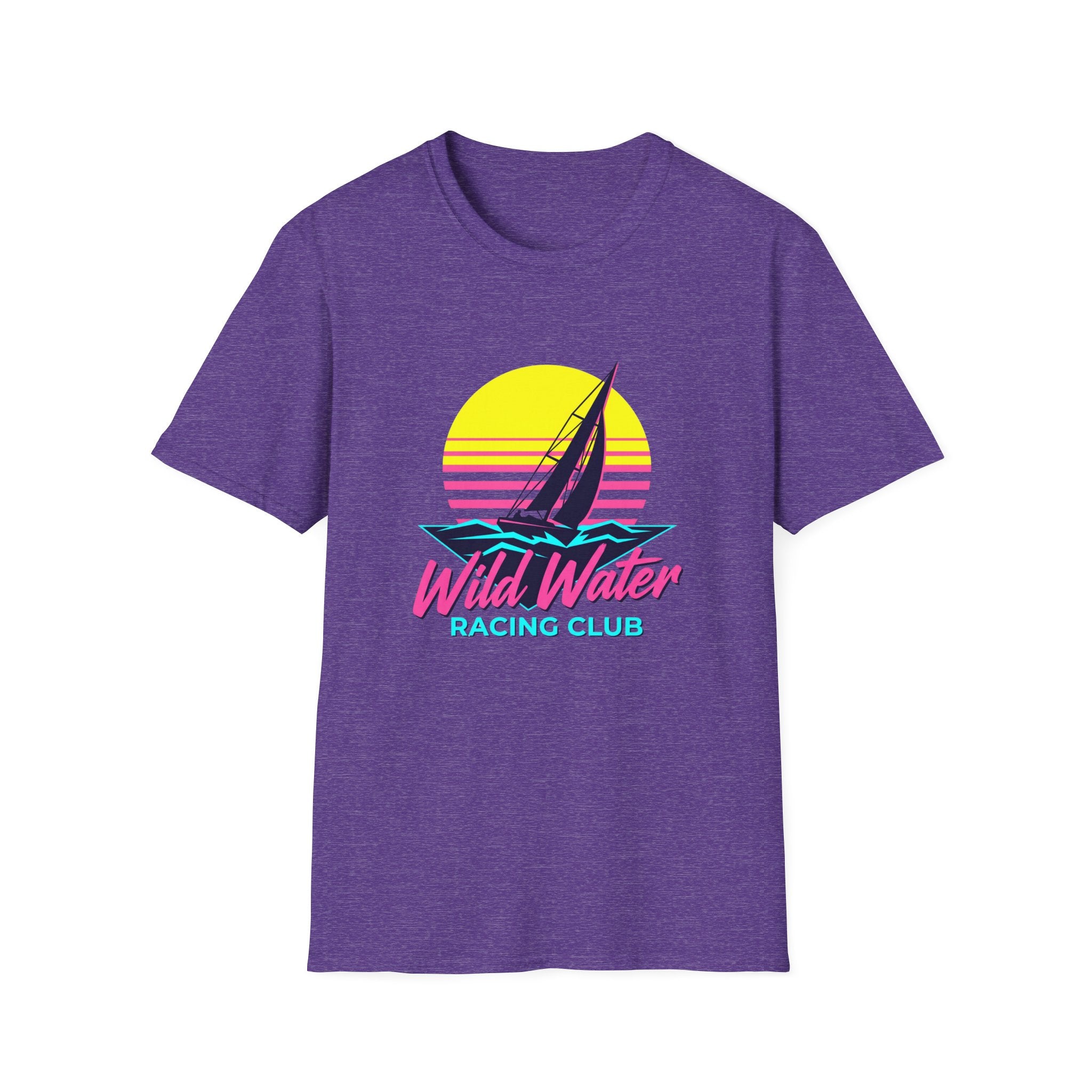 Sailboat Sunset T-Shirt — "Wild Water Racing Club" Retro Nautical Tee