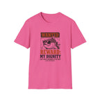 T-Shirt — "Wanted: Reward: My Dignity" Funny Fishing Cat Graphic Tee