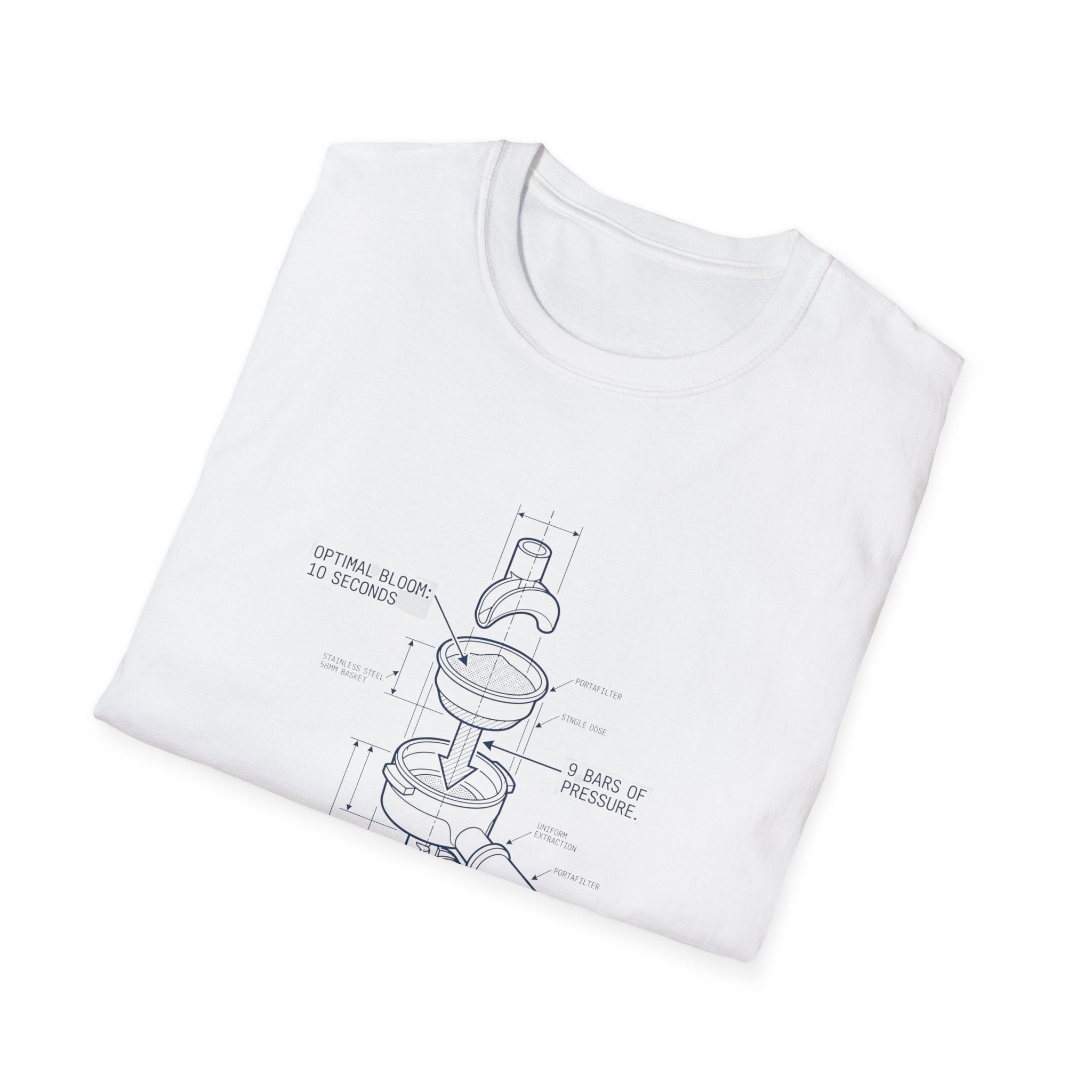 Coffee Diagram T-Shirt — "The Science of the Sip" Espresso Blueprint Tee