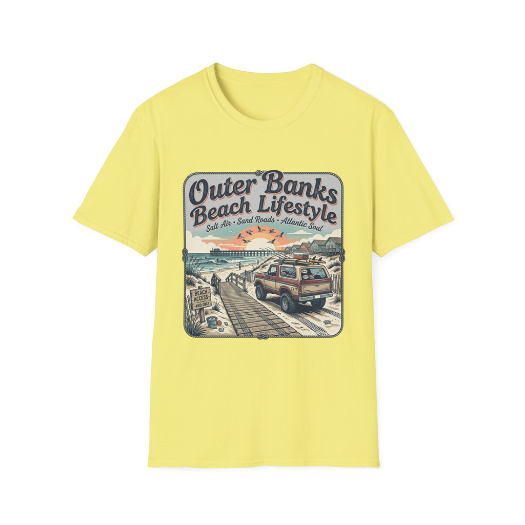 Outer Banks Beach Lifestyle T-Shirt — Vintage Coastal Surf & Sand Graphic Tee