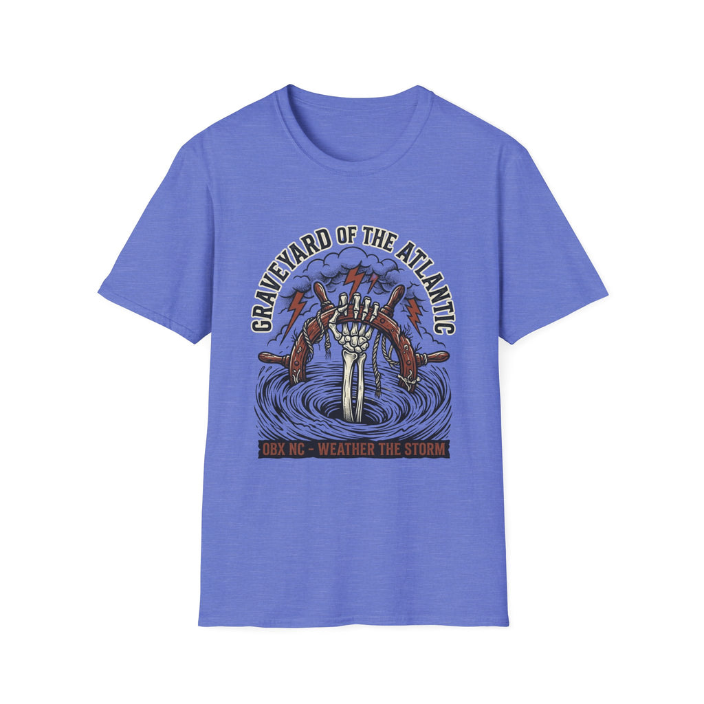 Graveyard of the Atlantic T-Shirt — Nautical Shipwreck Skull Design