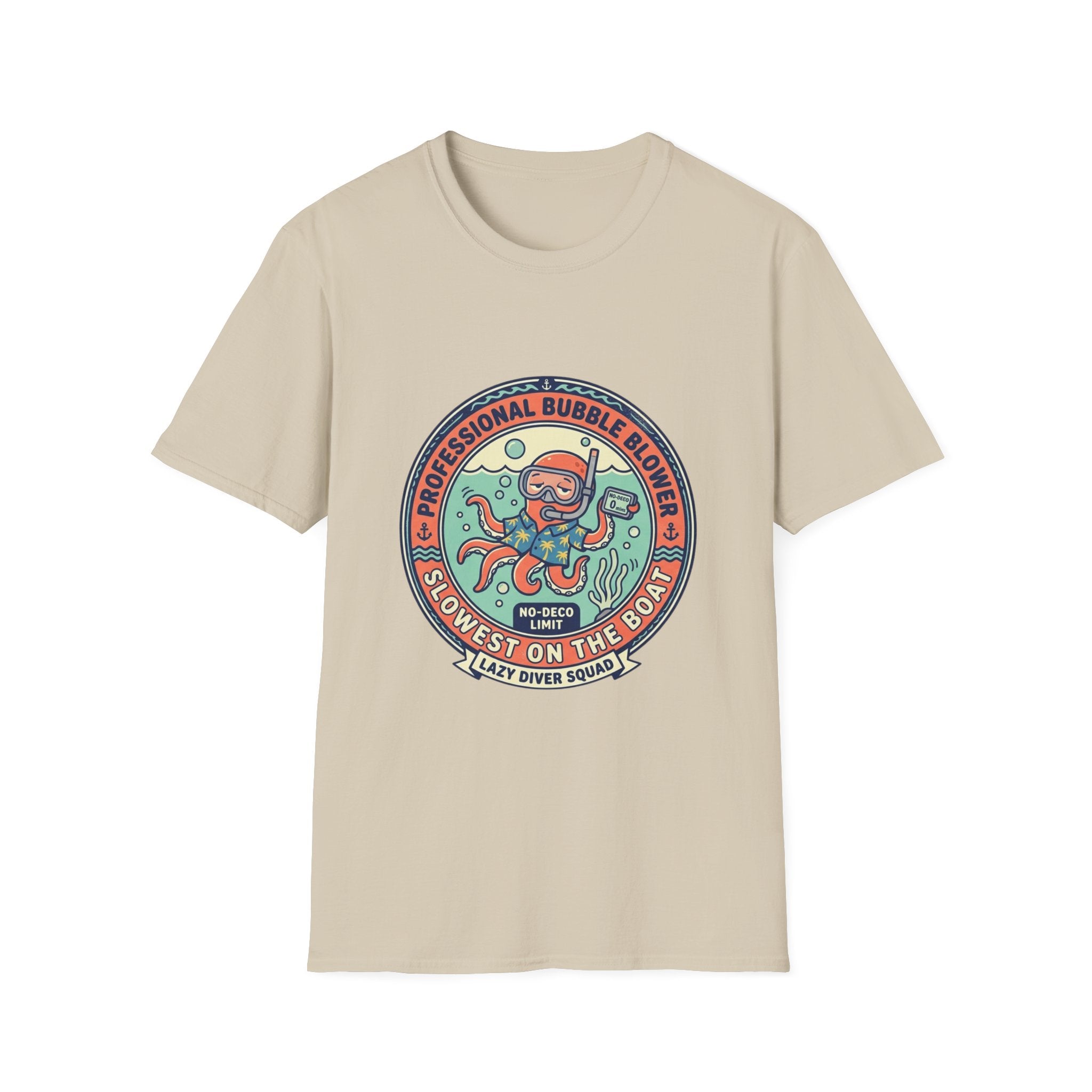 Octopus Bubble Blower T-Shirt — "Professional Bubble Blower" Retro Nautical Tee