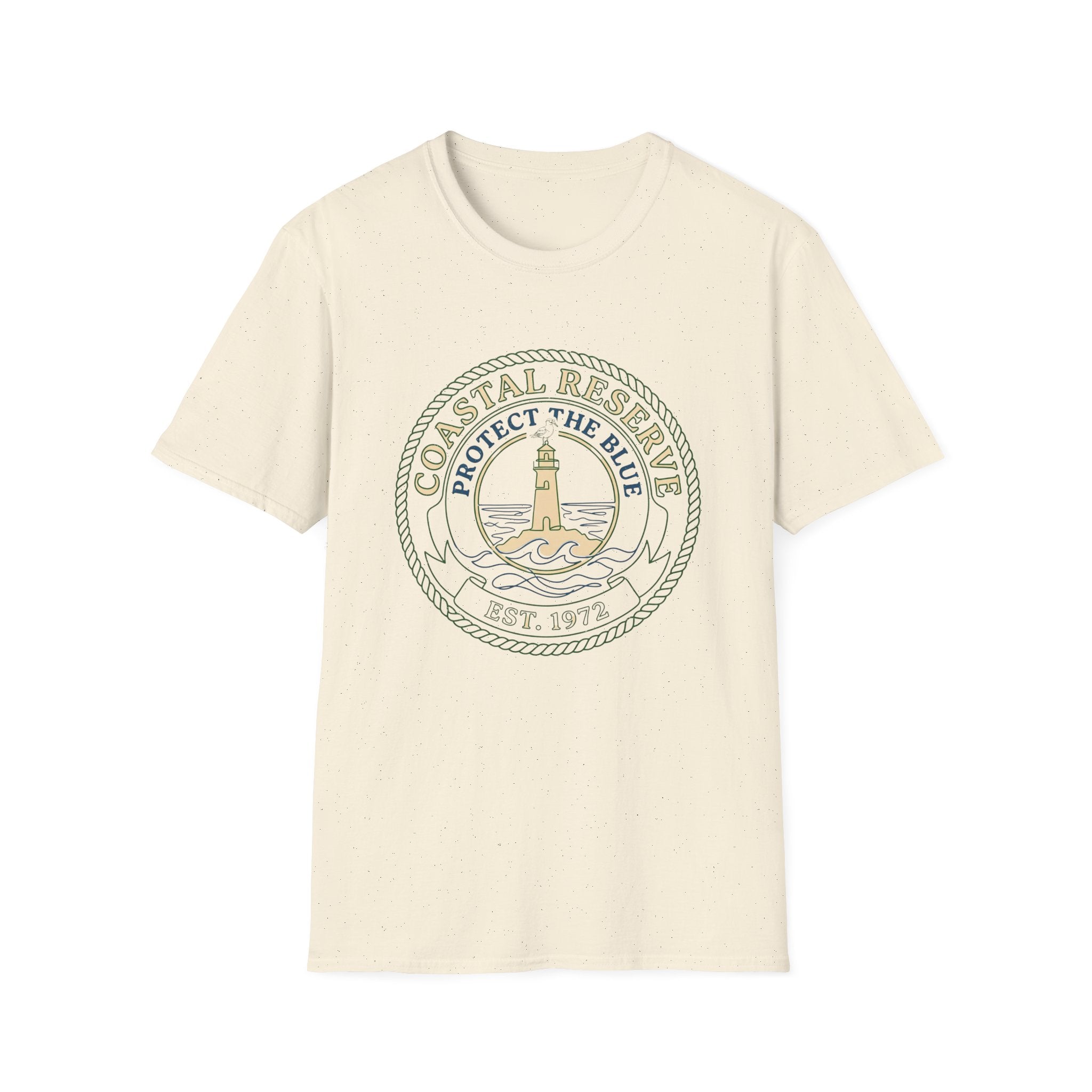 Coastal Reserve Lighthouse T-Shirt — "Protect the Blue" Ocean Conservation Tee