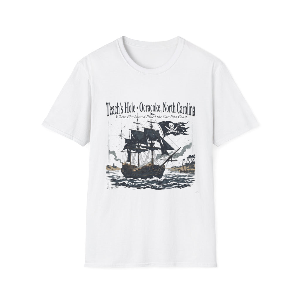 Teach's Hole Ocracoke, North Carolina T-Shirt — Blackbeard Pirate Ship Coastal Souvenir