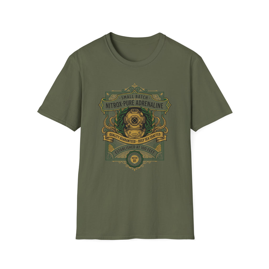 Nitrox Pure Adrenaline Graphic T-Shirt — Vintage Diving Emblem Tee