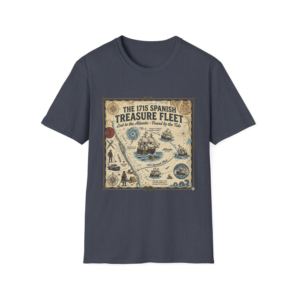 Treasure Fleet T-Shirt — 1715 Spanish Shipwreck Map Vintage Dive Tee