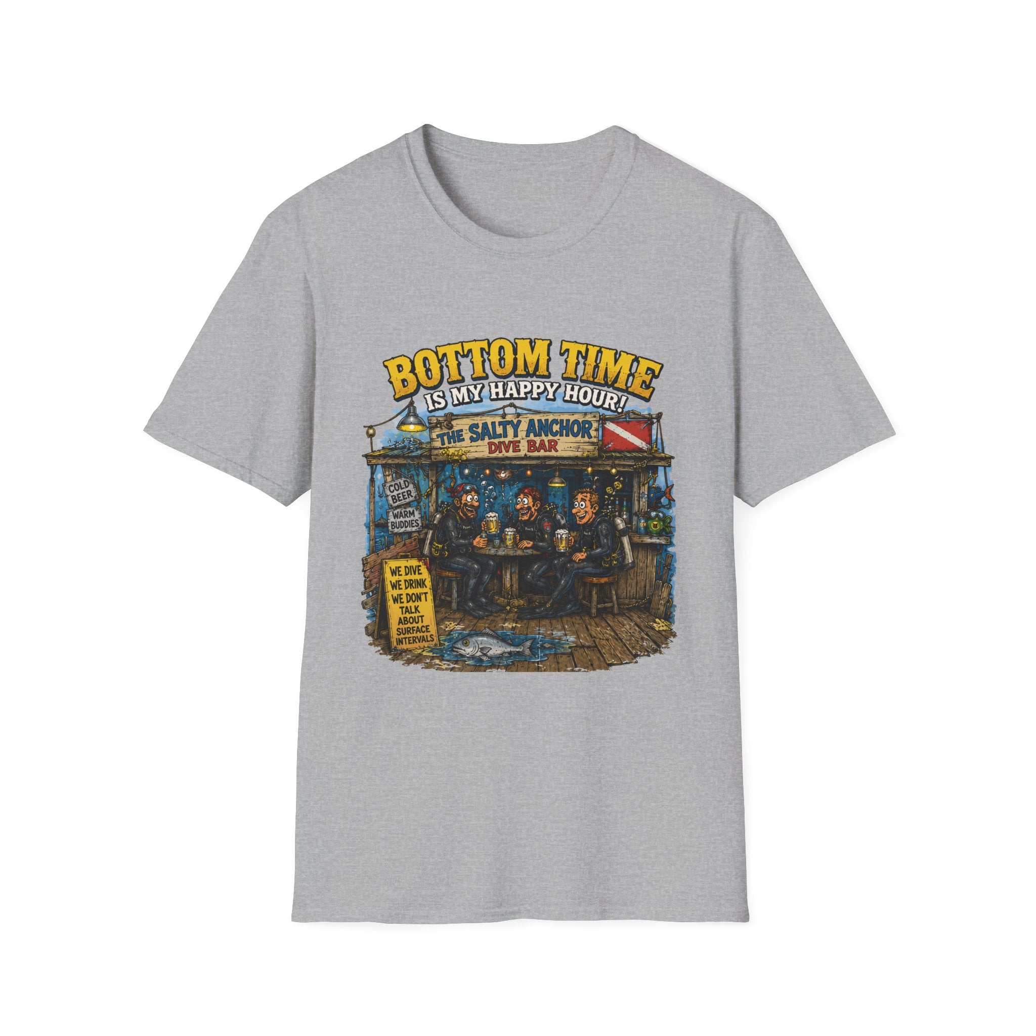 Bottom Time Is My Happy Hour T-Shirt — Salty Anchor Dive Bar Graphic Tee