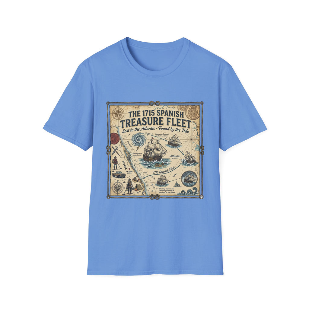 Treasure Fleet T-Shirt — 1715 Spanish Shipwreck Map Vintage Dive Tee