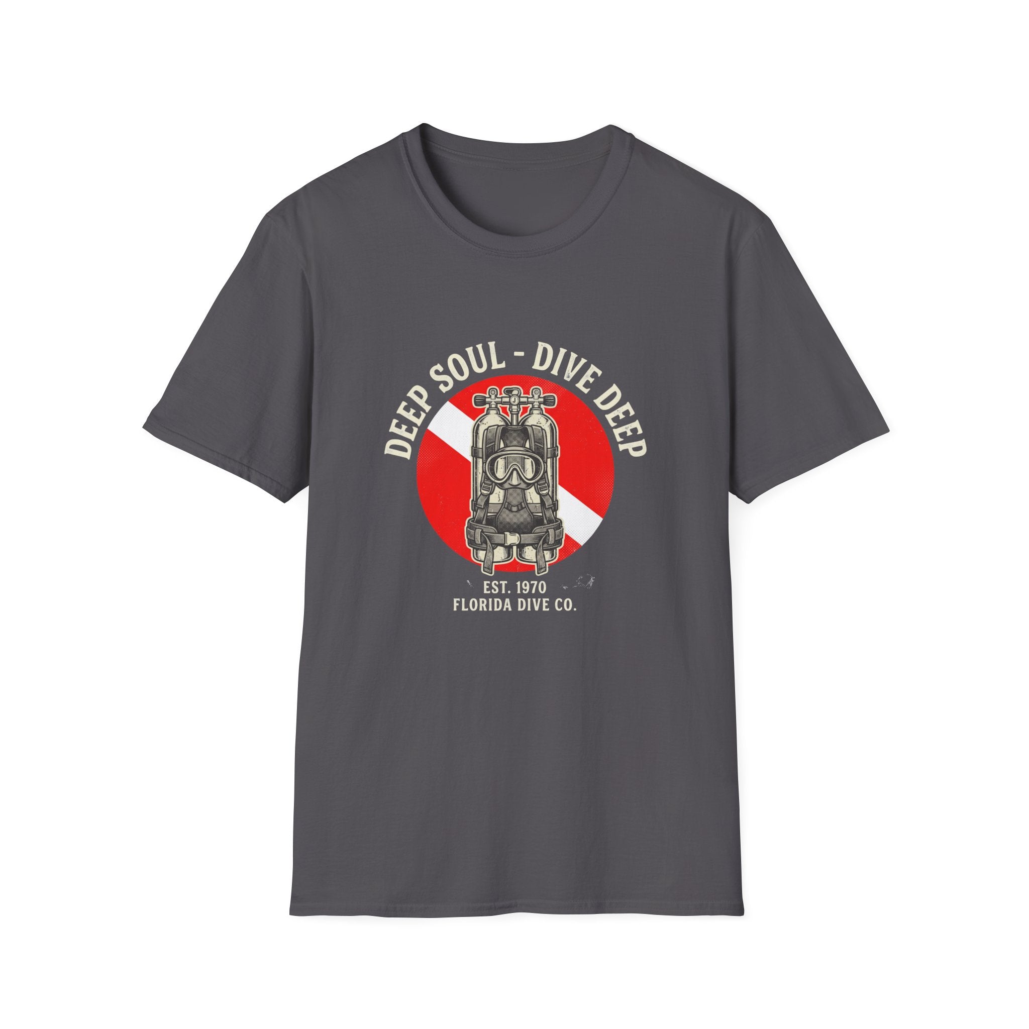 T-Shirt — Dive Flag Scuba Regulator Design (“Dive Your Soul: Dive Deep”)