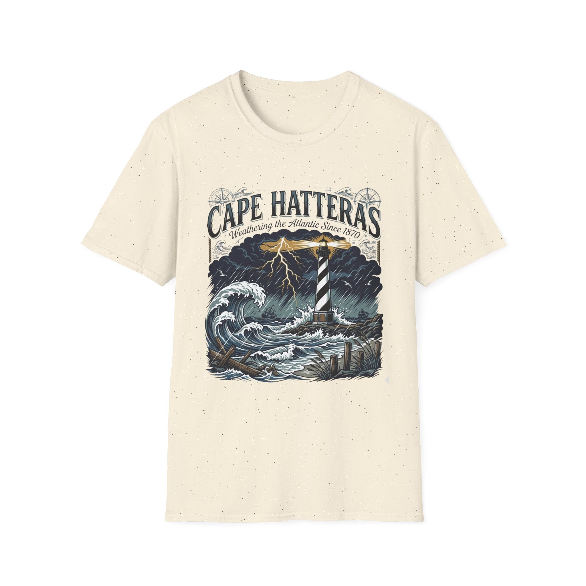 Cape Hatteras Lighthouse Storm T-Shirt — Weathering the Atlantic Since 1870