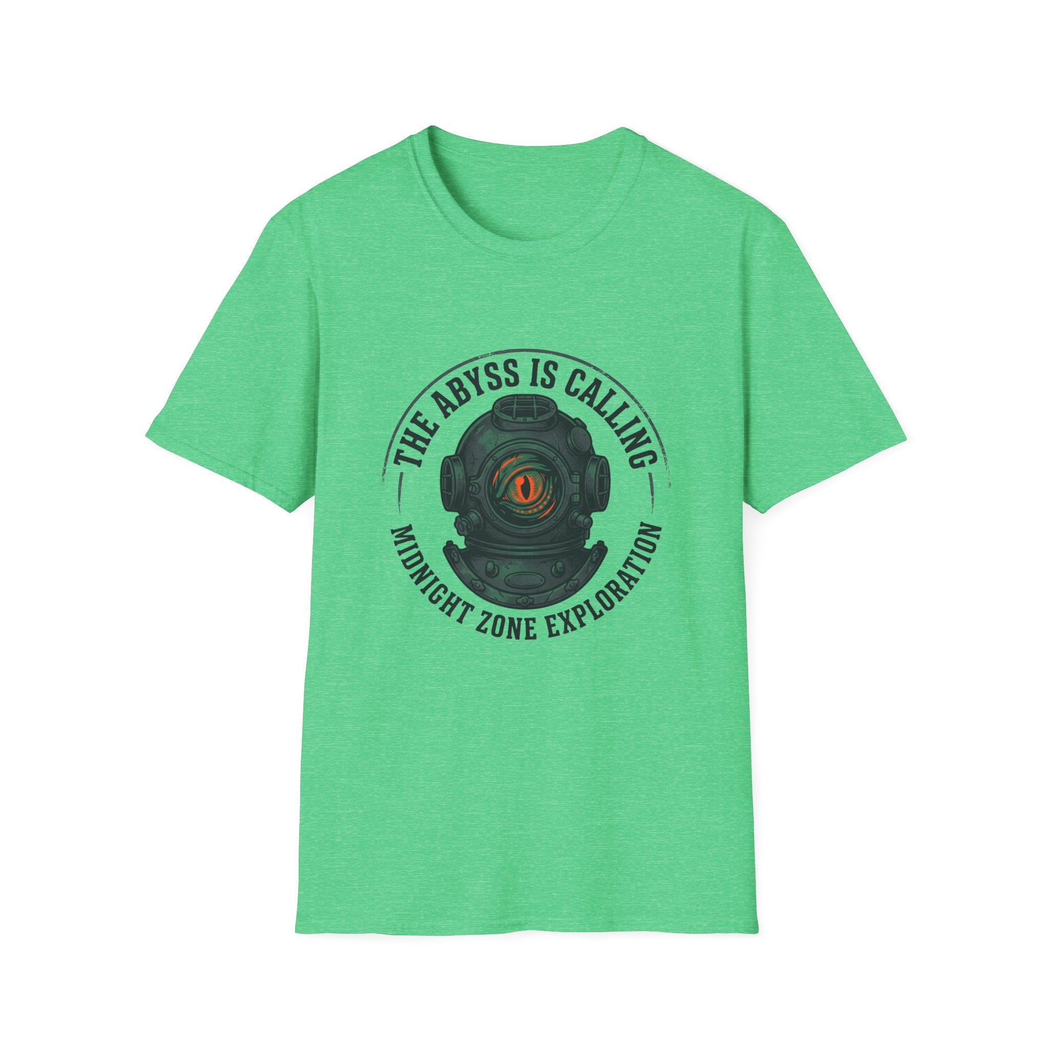 The Abyss Is Calling T-Shirt — Midnight Zone Diver Helmet Graphic Tee