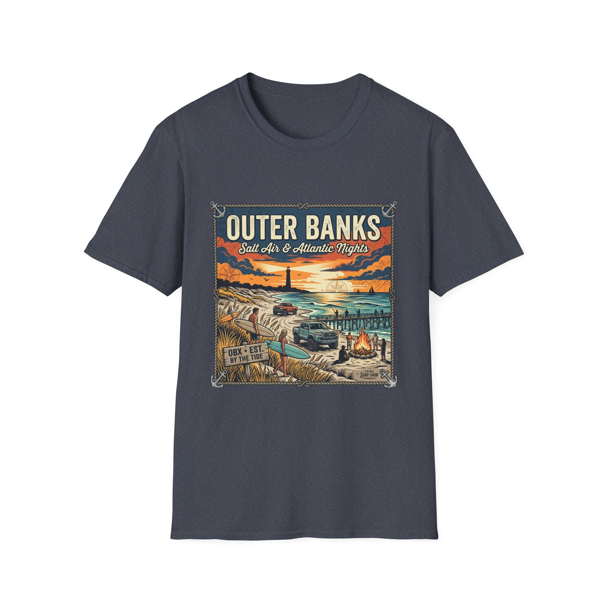 Outer Banks T-Shirt — 'Outer Banks: Salt Air & Atlantic Nights' Vintage Coastal Tee