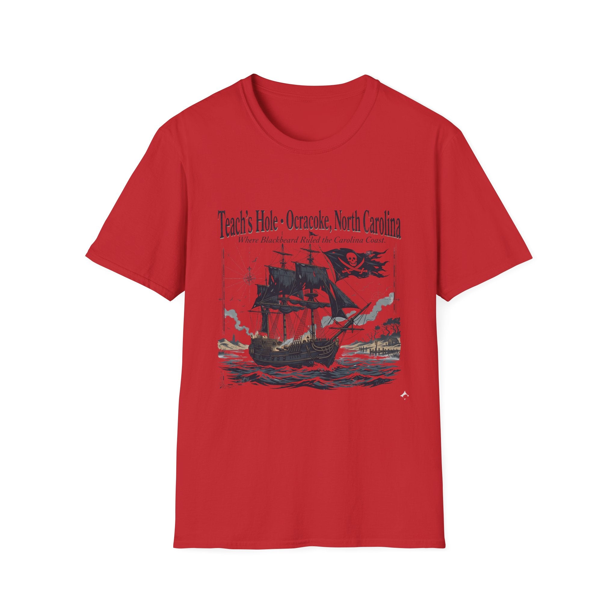 Teach's Hole Ocracoke, North Carolina T-Shirt — Blackbeard Pirate Ship Coastal Souvenir
