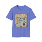 Pirate Coast Map T-Shirt — 'The Pirate Coast of the Outer Banks • 1718' Vintage Nautical Tee