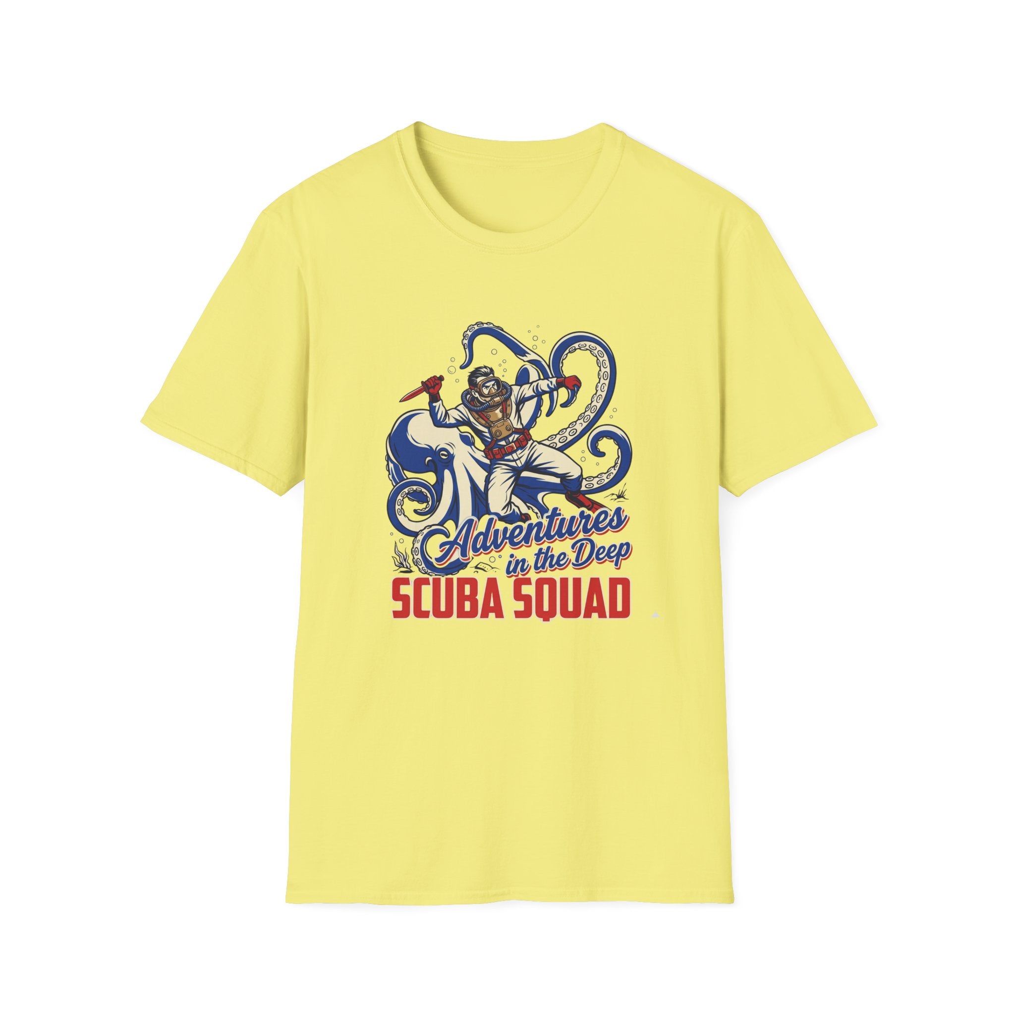 Scuba Squad T-Shirt — 'Adventures in the Deep' Vintage Diver Octopus Graphic Tee