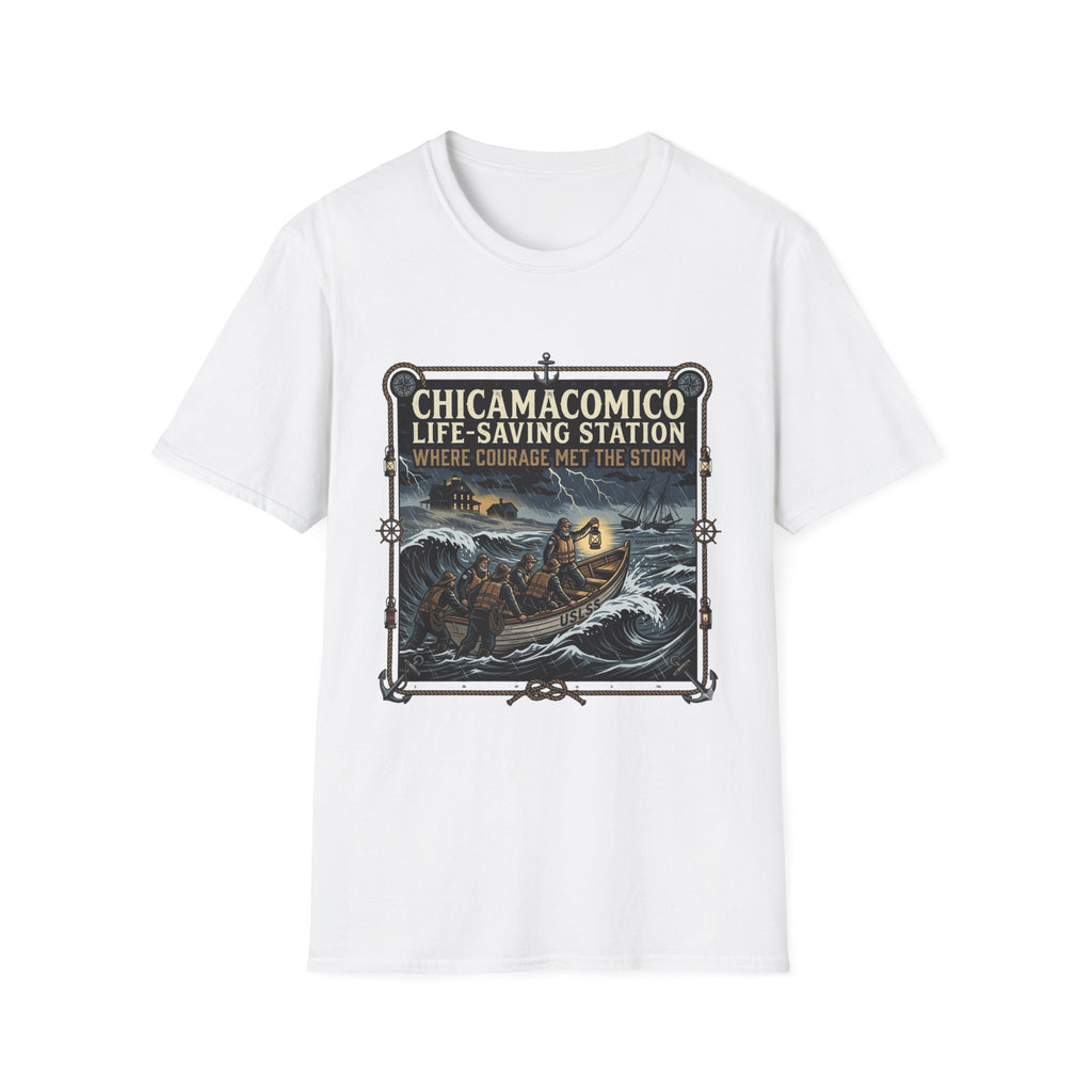 Chicamacomico Life‑Saving Station T-Shirt — 'Where Courage Met the Storm' Vintage Rescue Tee