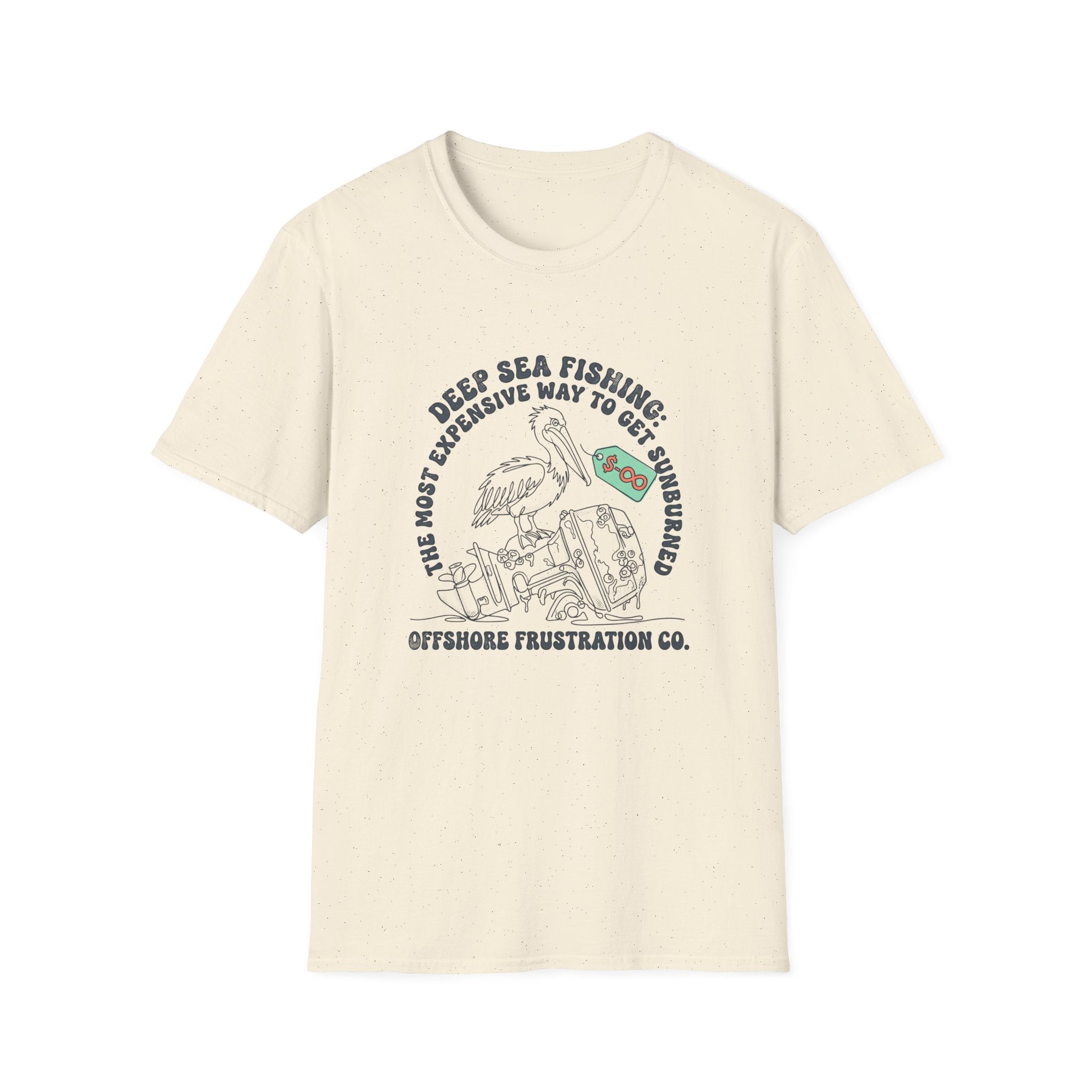 Fishing T-Shirt — “Deep Sea Fishing: The Most Expensive Way to Get Sunburned” Vintage Offshore Graphic