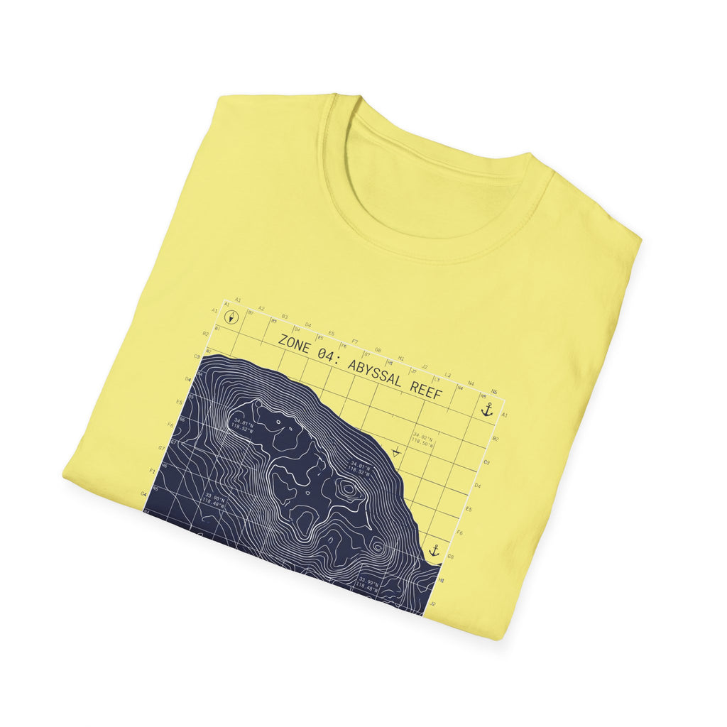 Abyssal Reef Topographic Tee — Nautical Ocean Map T-Shirt