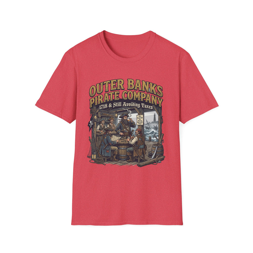 Outer Banks Pirate Company T-Shirt — "1718 & Still Avoiding Taxes" Vintage Nautical Tee