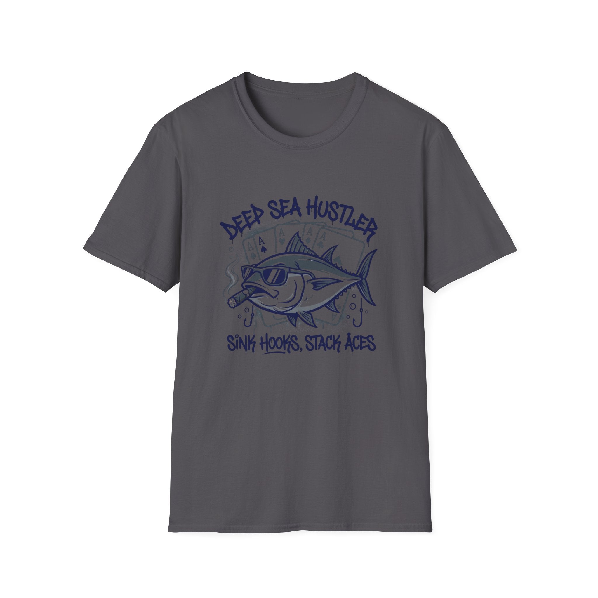 Deep Sea Hustler T-Shirt – "Sink Hooks, Stack Aces" Fishing Tee