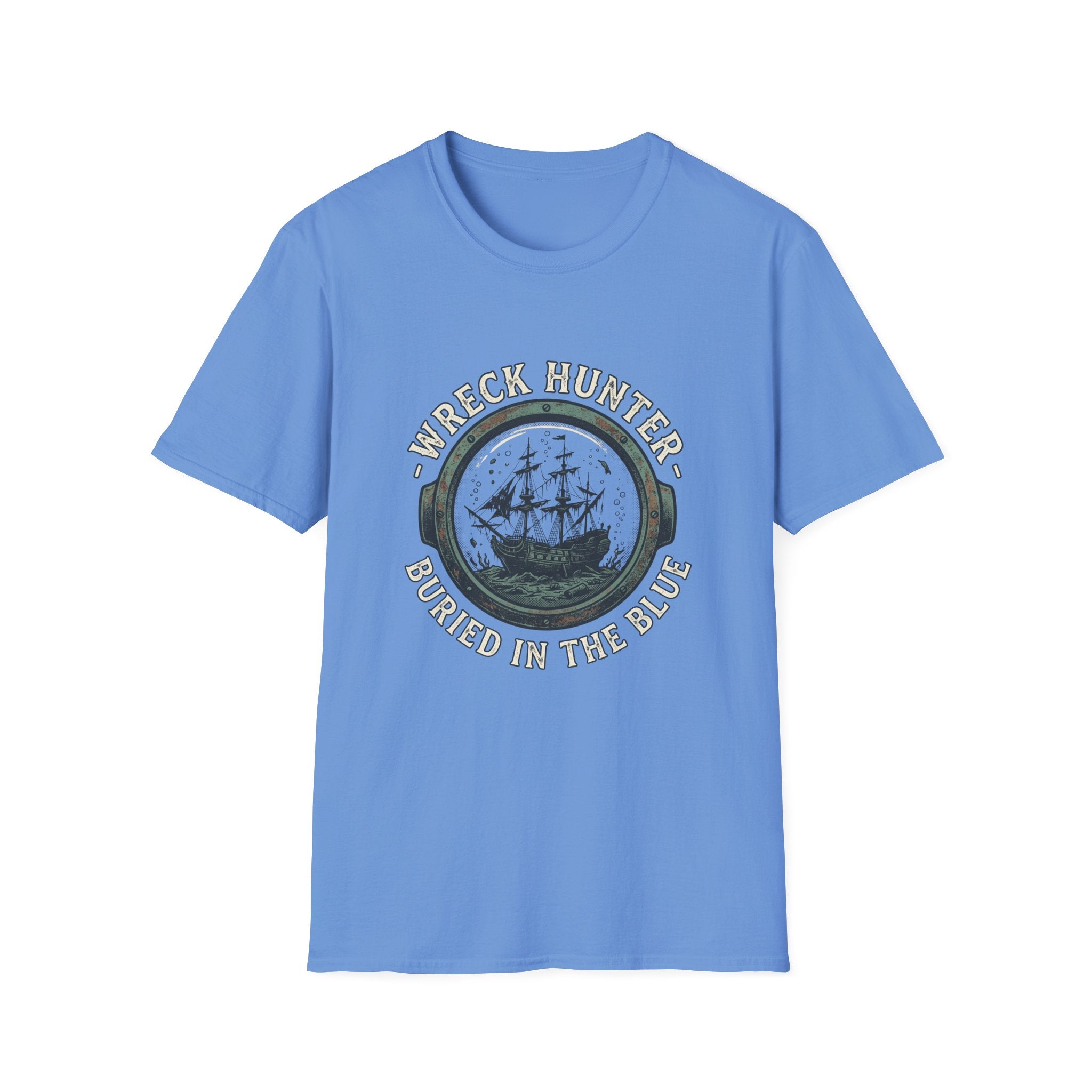 Wreck Hunter T‑Shirt — 'Buried in the Blue' Vintage Shipwreck Design