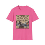 Wanted! Brave Men to Hunt the Pirate Blackbeard T-Shirt — Vintage Pirate Poster Tee