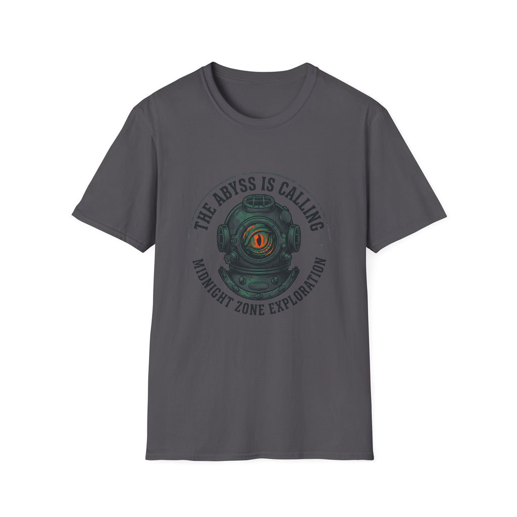 The Abyss Is Calling T-Shirt — Midnight Zone Diver Helmet Graphic Tee