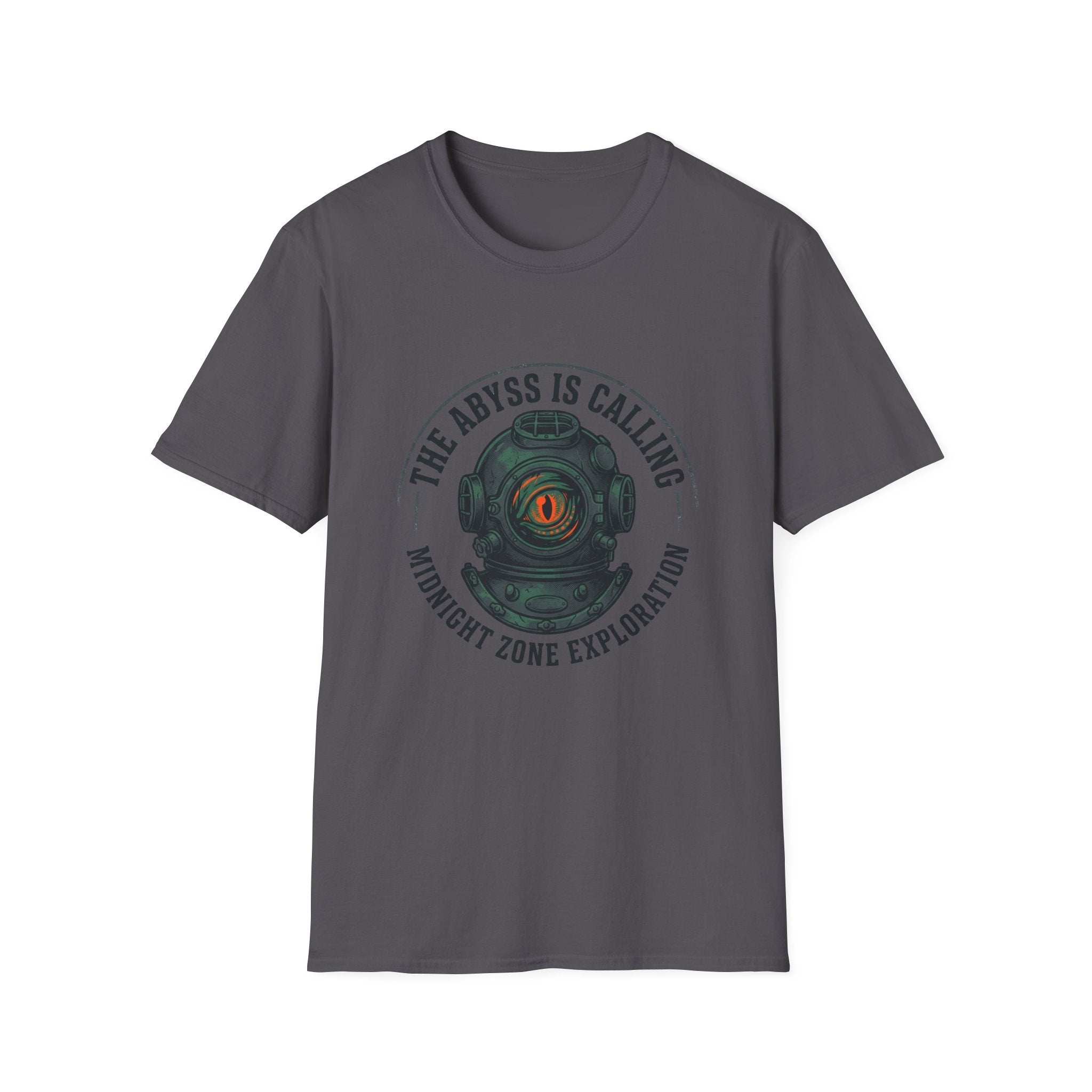 The Abyss Is Calling T-Shirt — Midnight Zone Diver Helmet Graphic Tee