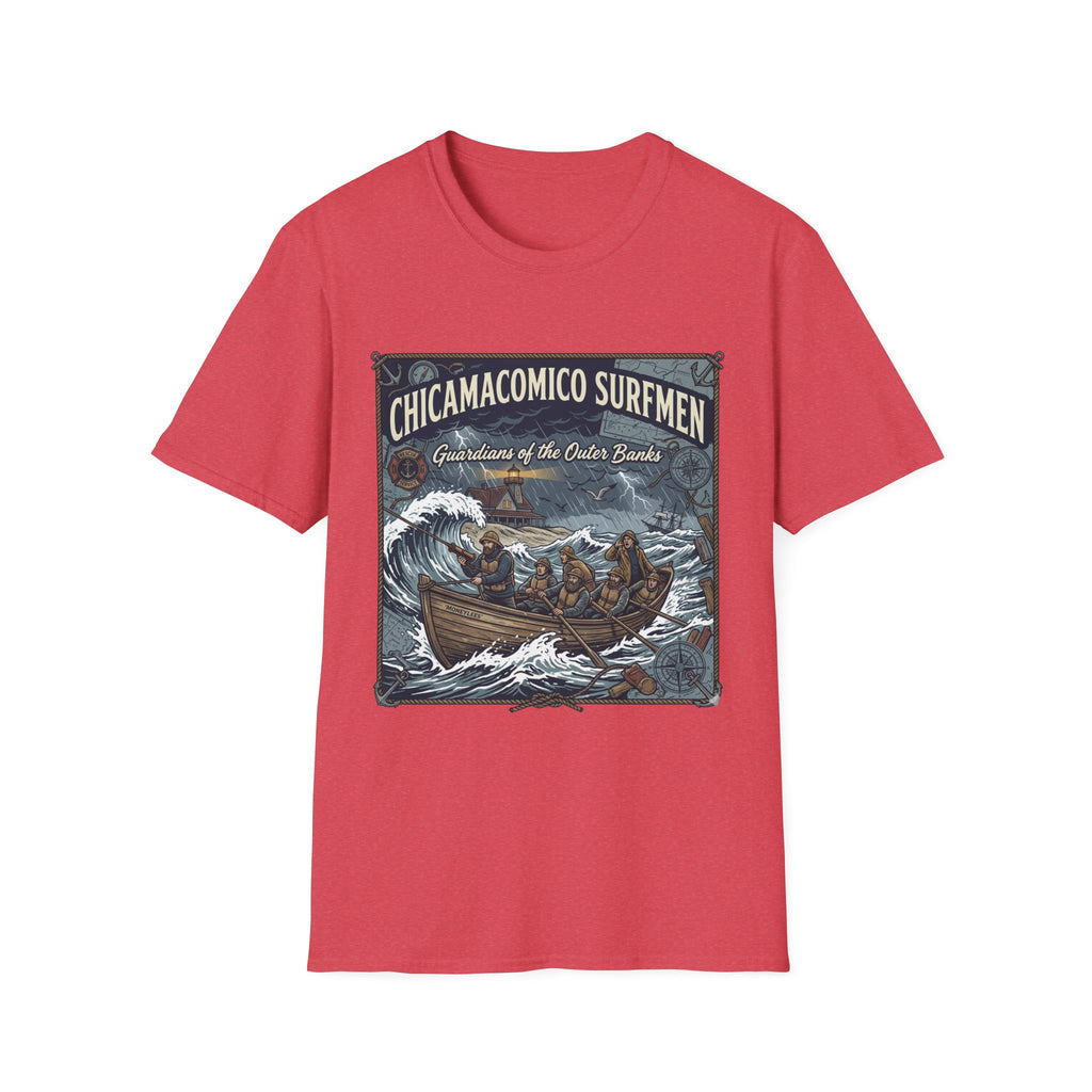 Chicamacomico Surfmen T‑Shirt — "Guardians of the Outer Banks" Vintage Surf Rescue Tee