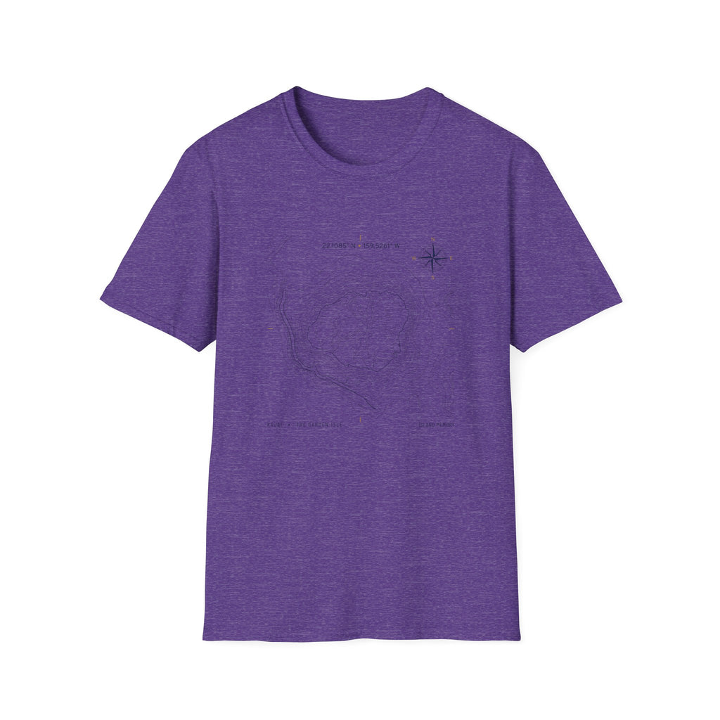 Island Map T-Shirt — Minimal Nautical Compass Tee