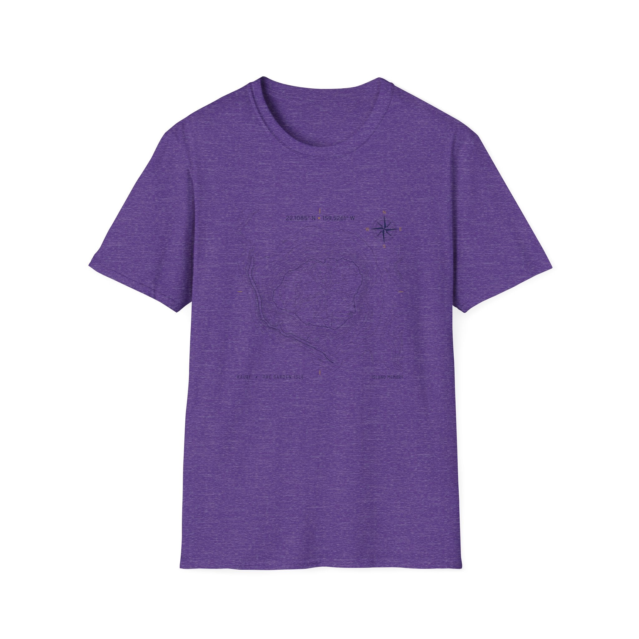 Island Map T-Shirt — Minimal Nautical Compass Tee