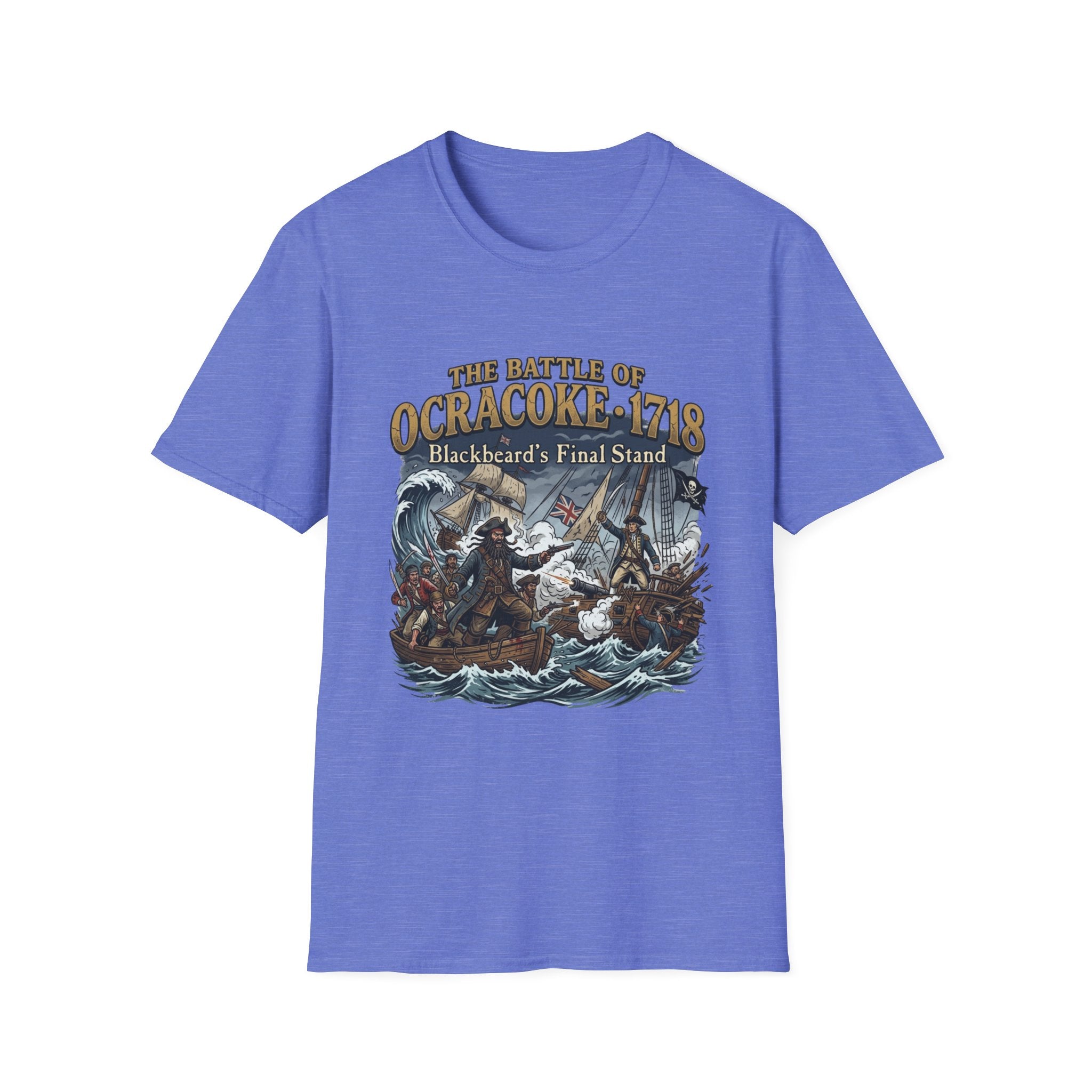 Ocracoke 1718 Battle T-Shirt — "The Battle of Ocracoke 1718: Blackbeard’s Final Stand" Pirate History Tee