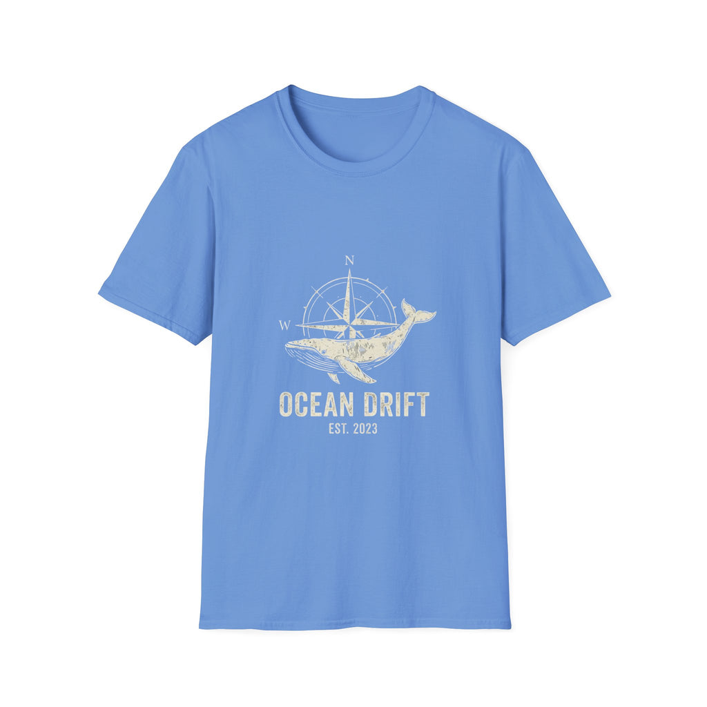 Ocean Drift Whale Compass T-Shirt — Nautical Adventure Graphic Tee