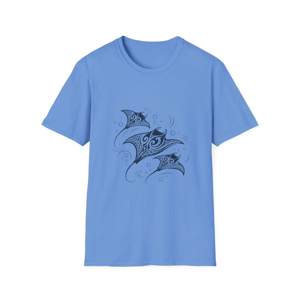 Tribal Manta Ray T-Shirt — Ocean Wave Nautical Art Tee