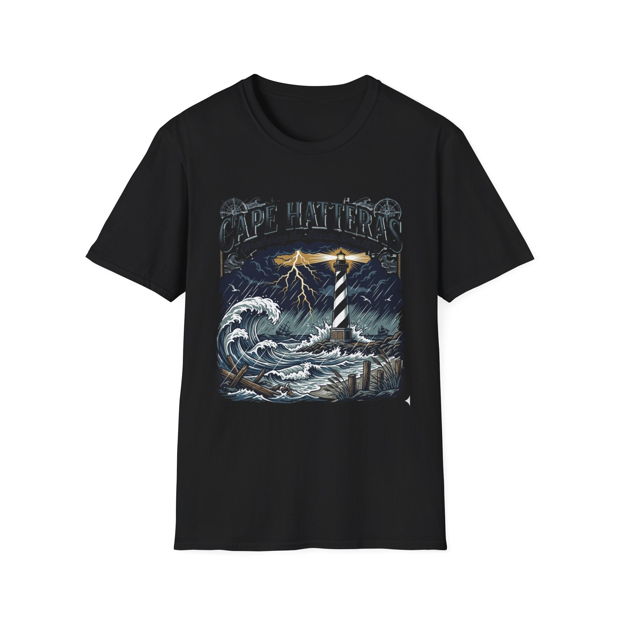 Cape Hatteras Lighthouse Storm T-Shirt — Weathering the Atlantic Since 1870